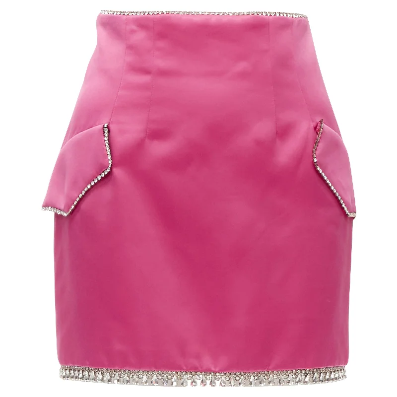 women's business skirtsGiuseppe Di Morabito satin bling crystal rhinestone mini skirt