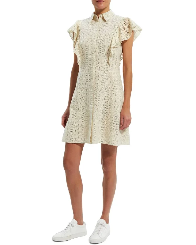 women's cotton dressesTheory Ruffle Mini Dress