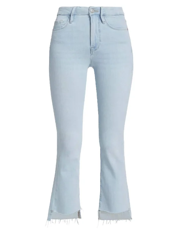 women's denim jeans for a trendy vibeLe Crop Mini Boot Raw Fray Jean In Clarity