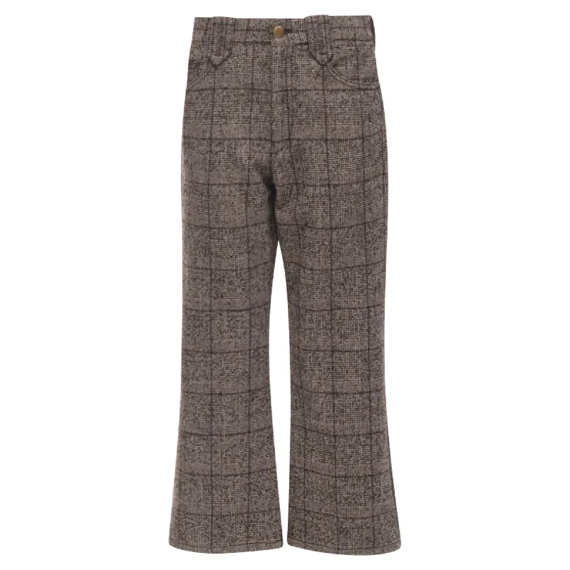 women's lightweight linen skirts for warm weatherMarc Jacobs check tweed boucle wide leg cropped pants