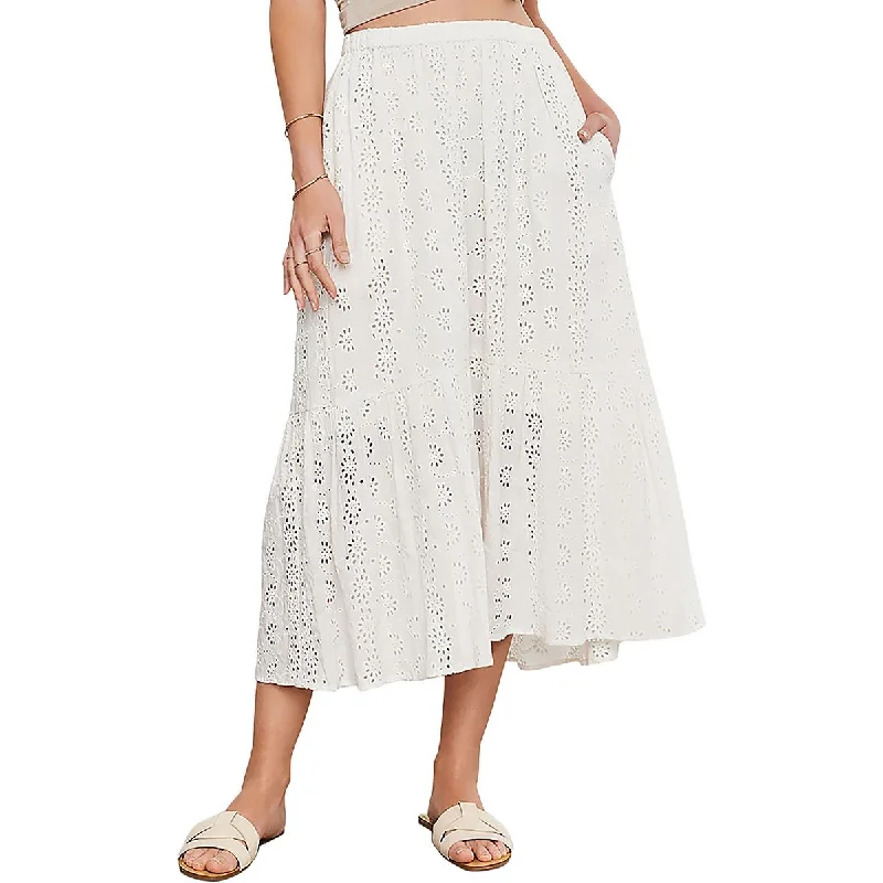 women's evening skirtsWomens Eyelet Long Maxi Skirt