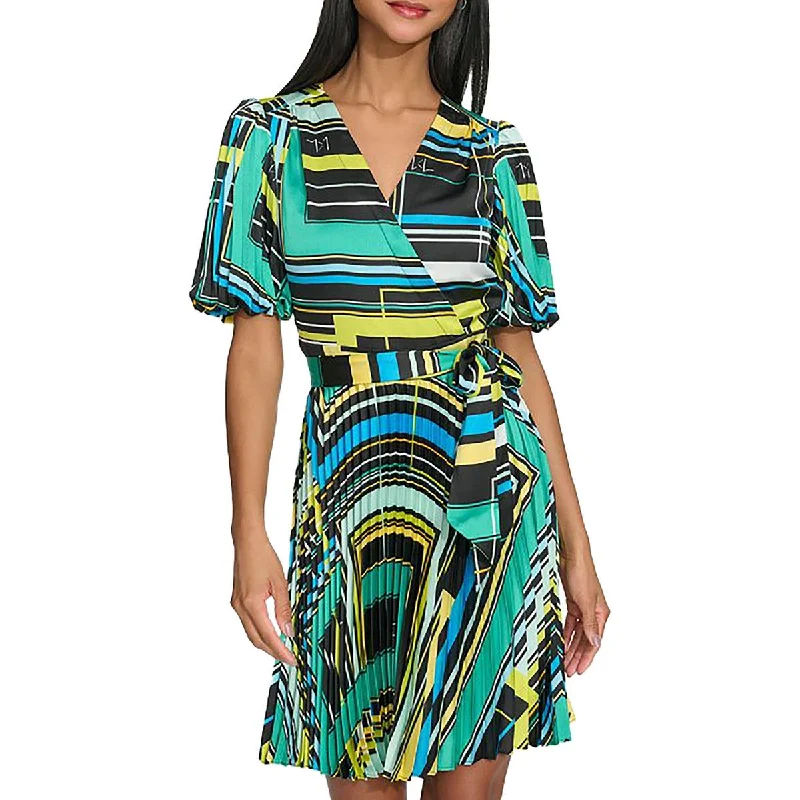 women's silk dressesWomens Mini Surplice Wrap Dress