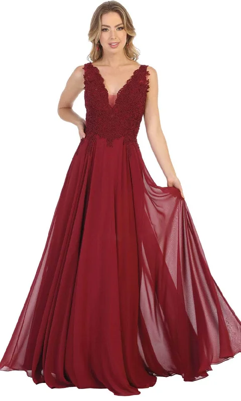 women's pear-shaped body dressesMay Queen MQ1754B - Laced A-Line Evening Dress