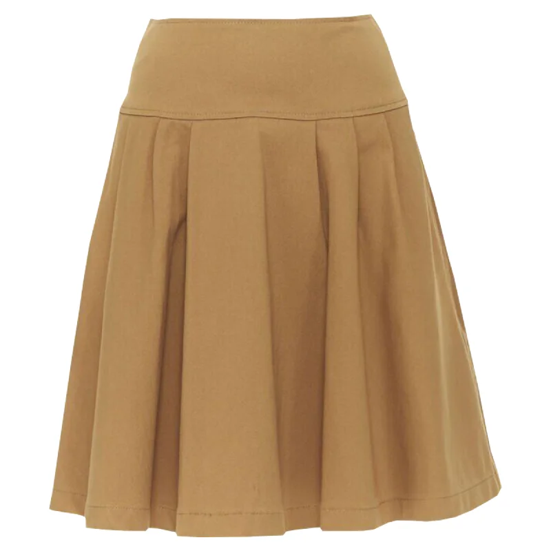 women's satin skirtsOscar De La Renta tan nylon cotton knitee length skirt