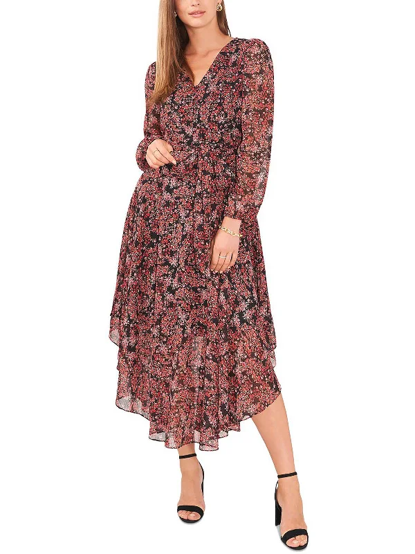 women's cinched-waist dressesWomens Floral Fit & Flare Midi Dress