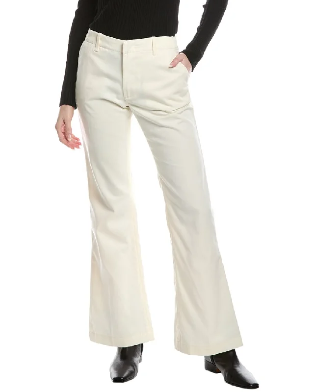 women's denim jeans for a day at the beachRE/DONE Mid-Rise Flared Trouser Ivory Jean