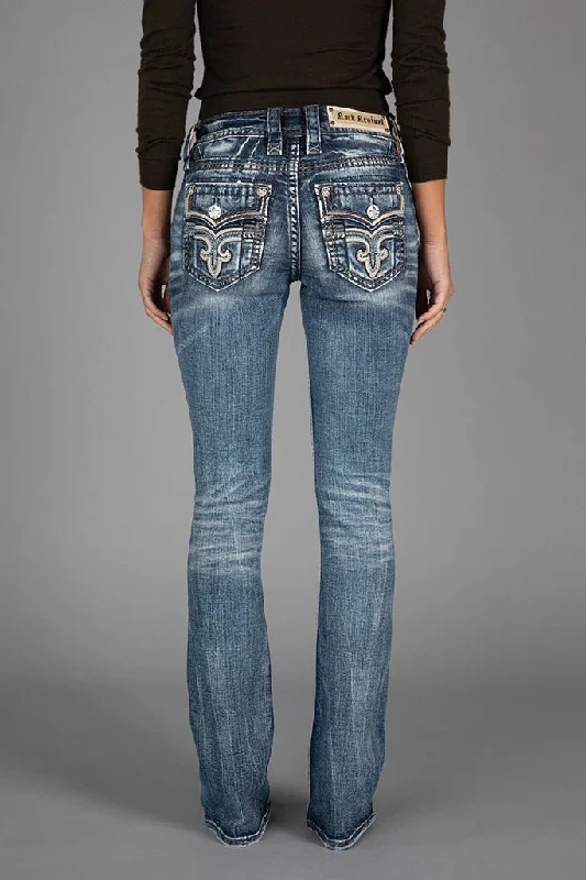 women's denim jeans with zippersMANDELL BOOTCUT JEANS