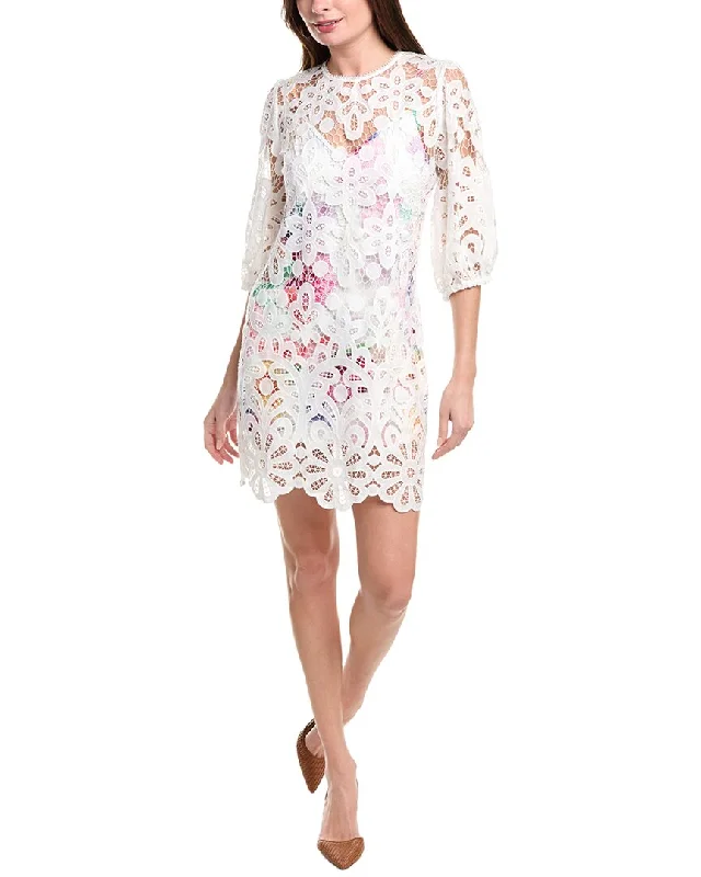 women's short-sleeved dressesJohnny Was Lisetta Lace Mini Dress