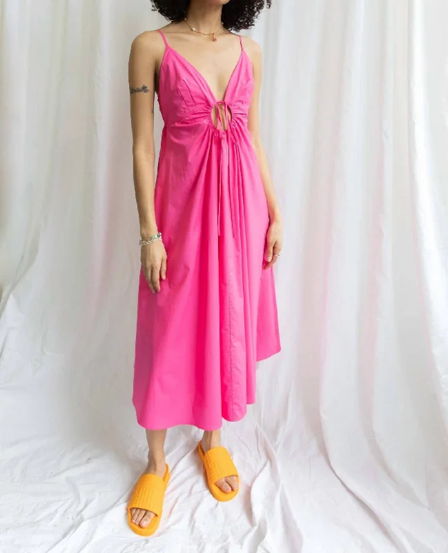 women's sleeveless dressesSonatina Midi Dress In Fuchsia