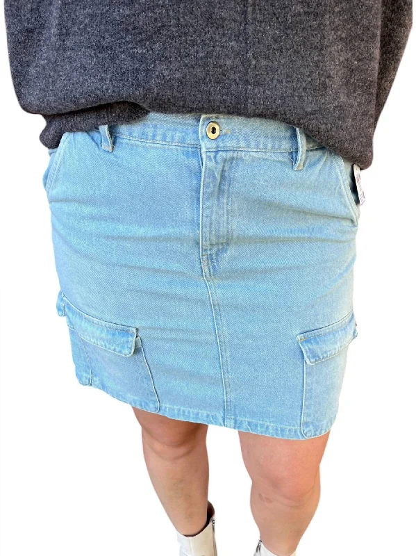 women's checked skirtsCargo Skirt In Denim