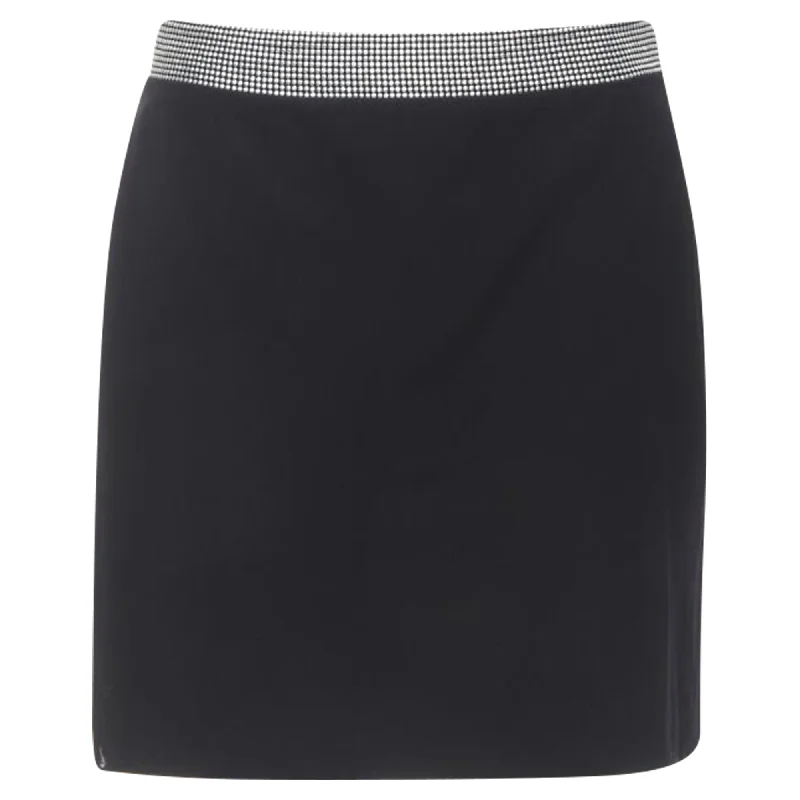 women's fair-trade solid-color skirtsGianni Versace silver stud embellished waist wool skirt