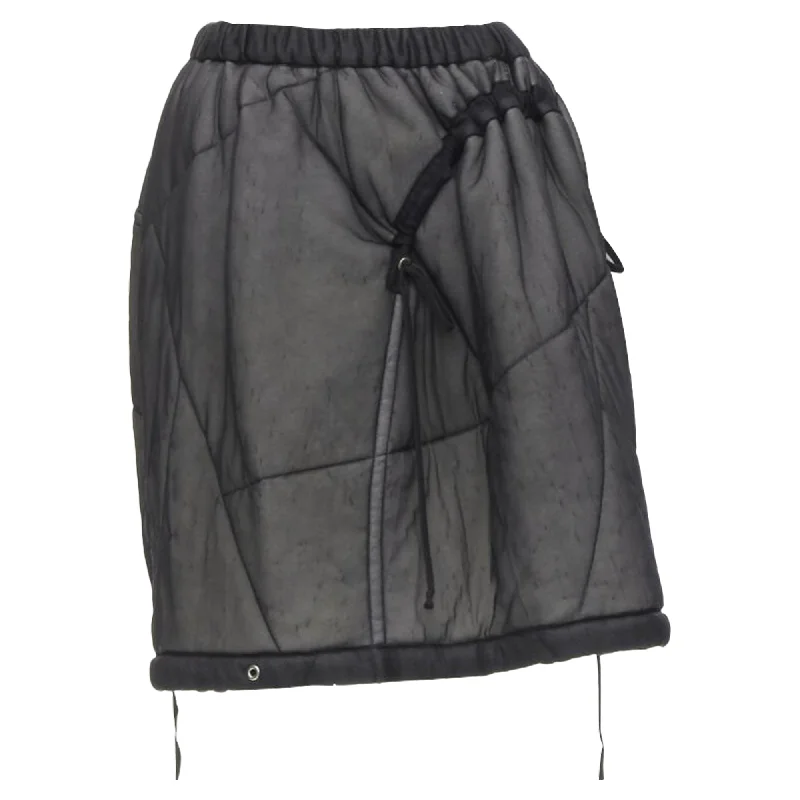 women's dressy circle skirtsComme Des Garcons Sheer Nylon Drawstring Padded Puffy Skirt