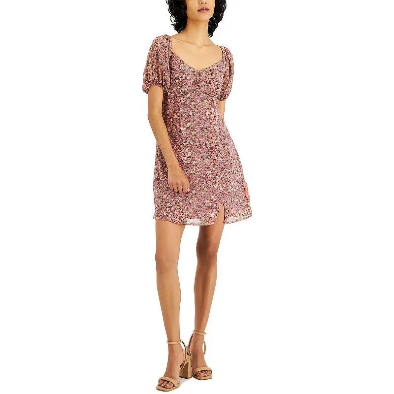 women's bespoke dressesJuniors Womens Floral Short Mini Dress