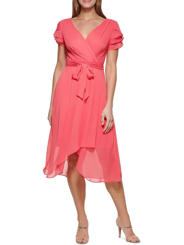 women's party dressesWomens Chiffon Midi Fit & Flare Dress