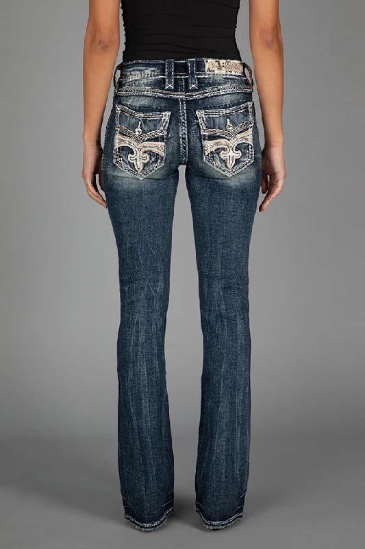 women's denim jeans with embroidery on pocketsENDIVE BOOTCUT JEANS