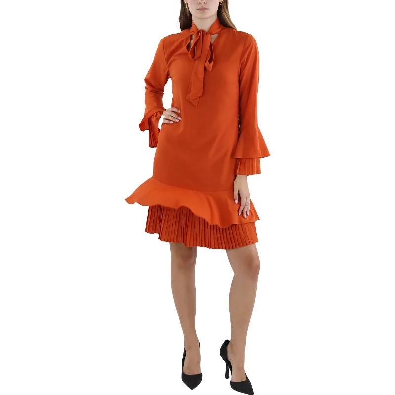 women's glam dressesWomens Pleated Mini Shift Dress