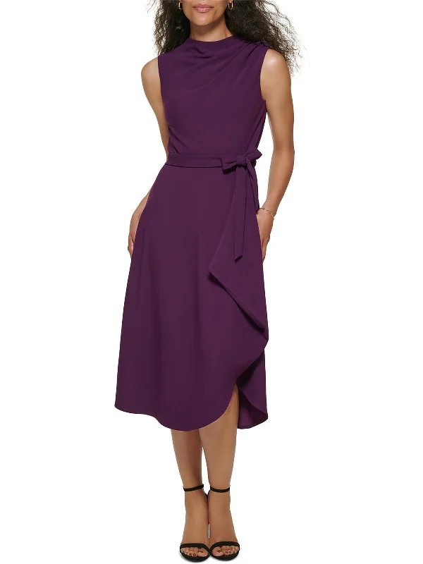 women's bridesmaid dressesWomens Button-Shoulder Calf Midi Dress