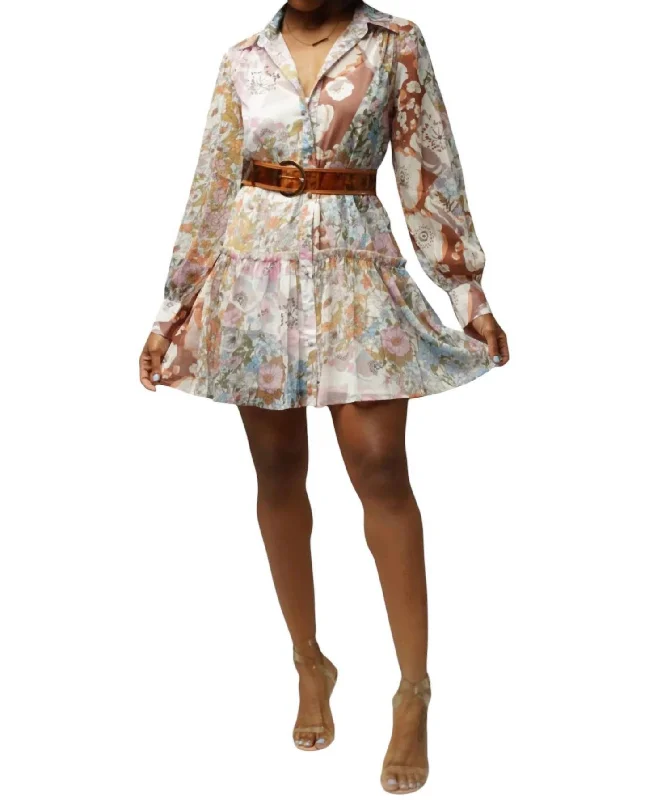 women's business casual dressesBelted Mini Dress In Floral