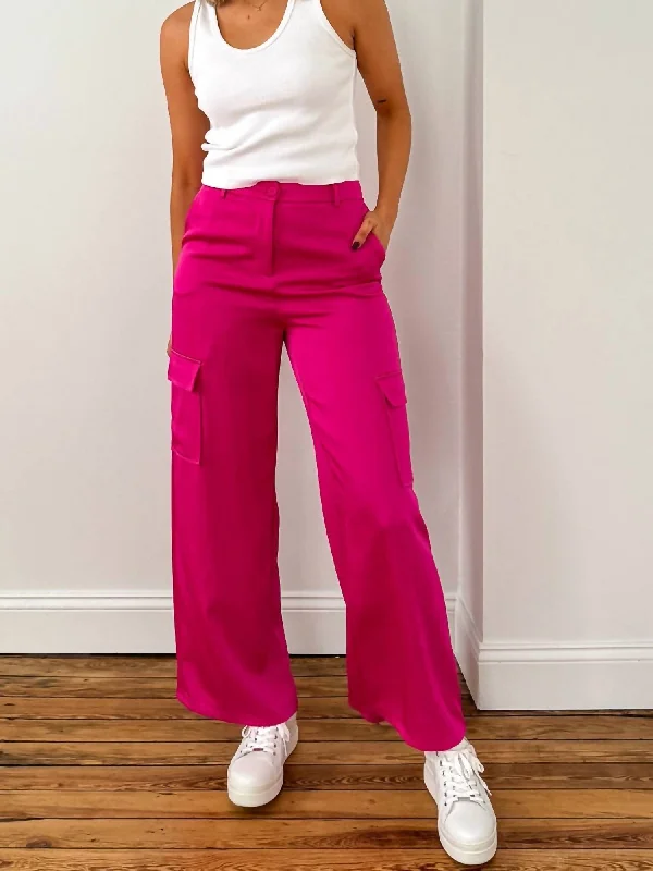 women's tactical pantsAtsuko Cargo Pant In Fuchsia