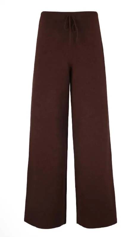 women's zipper pantsClover Wide Leg Pants In Bitter Chocolate