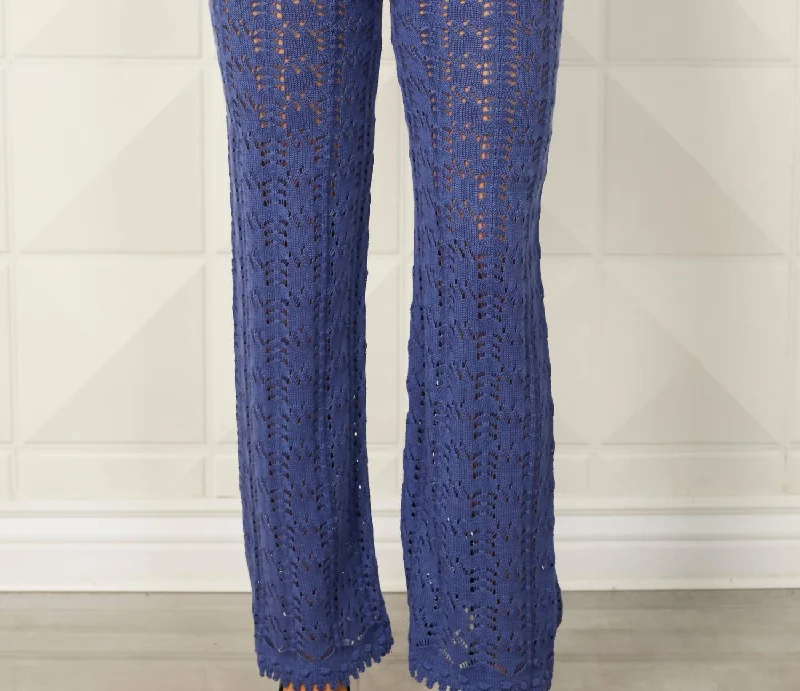 women's capri pantsCrochet Knitted Pant In Denim