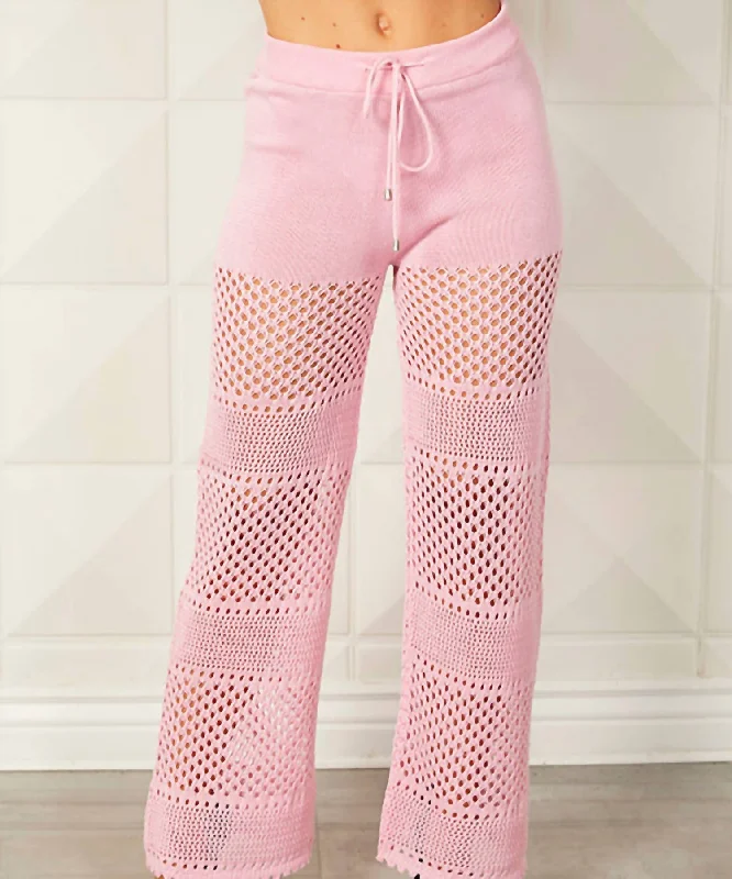 women's skinny pantsCrochet Pant In Blush