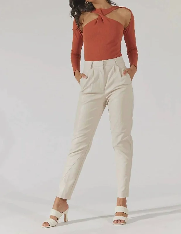 women's convertible pantsHappening Leather Pant In Bone