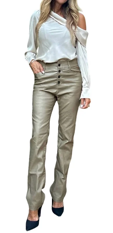 women's formal pantsNora Vegan Pants In Beige/gold