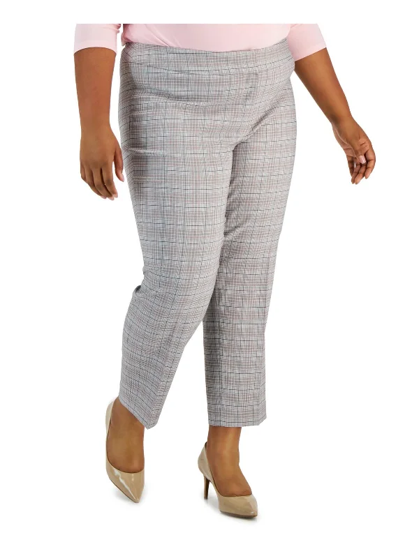 women's warm pantsPlus Womens Plaid Flat Front Trouser Pants