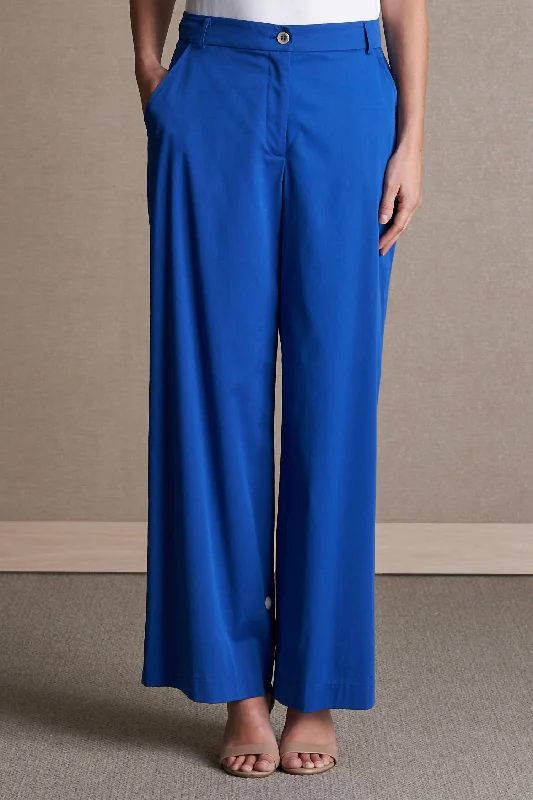 women's patterned pantsRelaxed Wide Leg Pant In Sapphire