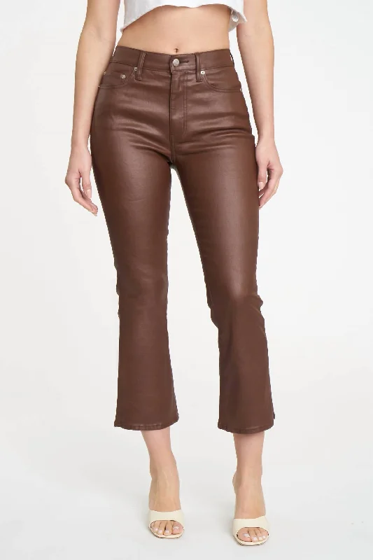 women's distressed pantsShy Girl Pant In Coated Espresso