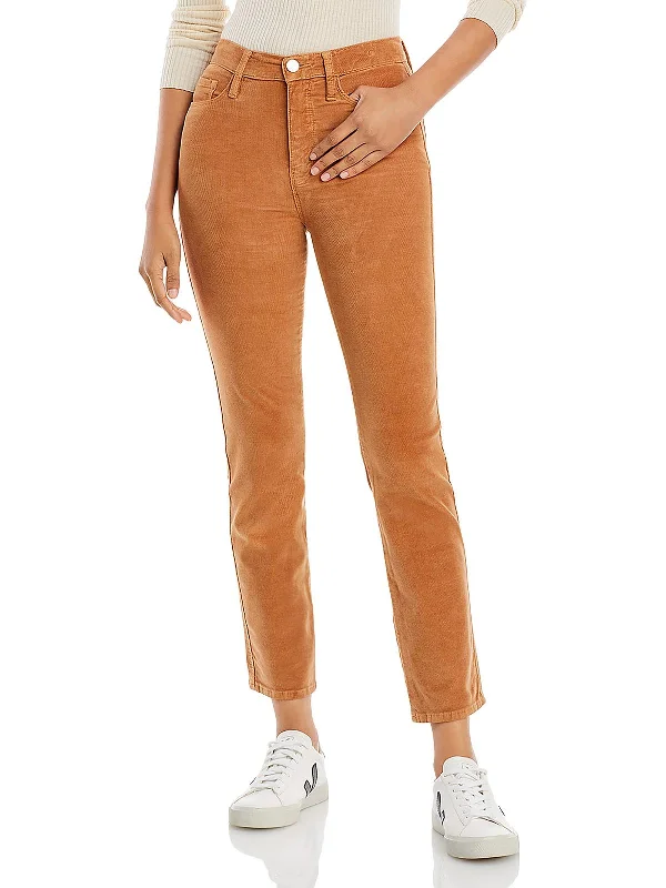 women's cotton pantsSylvie Womens Corduroy Mid Rise Straight Leg Pants