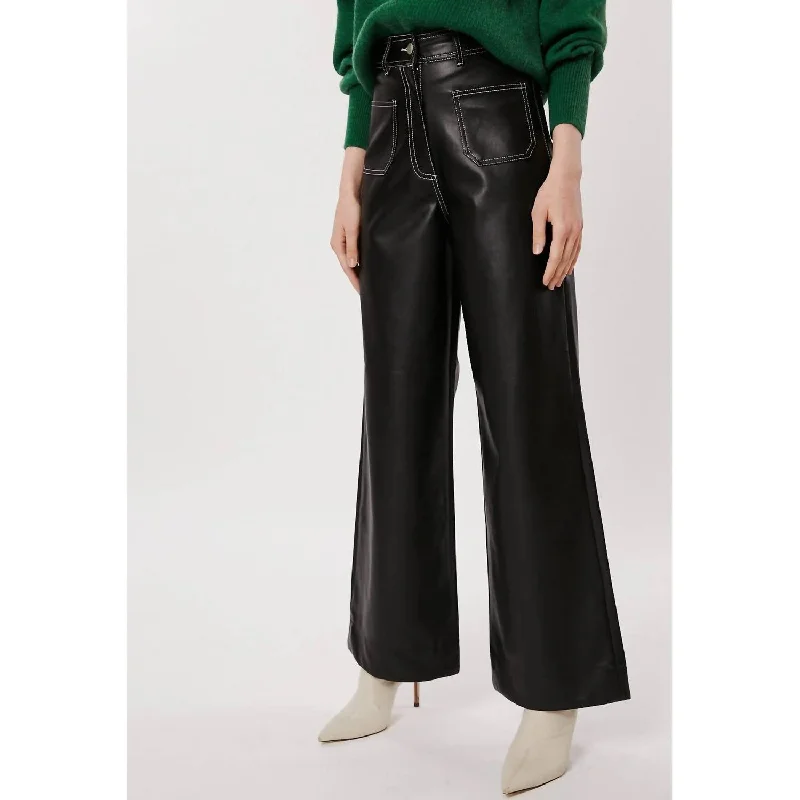 women's everyday pantsTerre Faux Leather Pants In Black