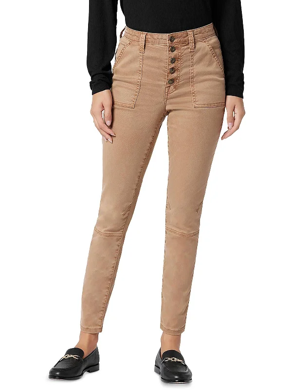 women's sophisticated pantsWomens Ankle Zippers High Waist Skinny Pants