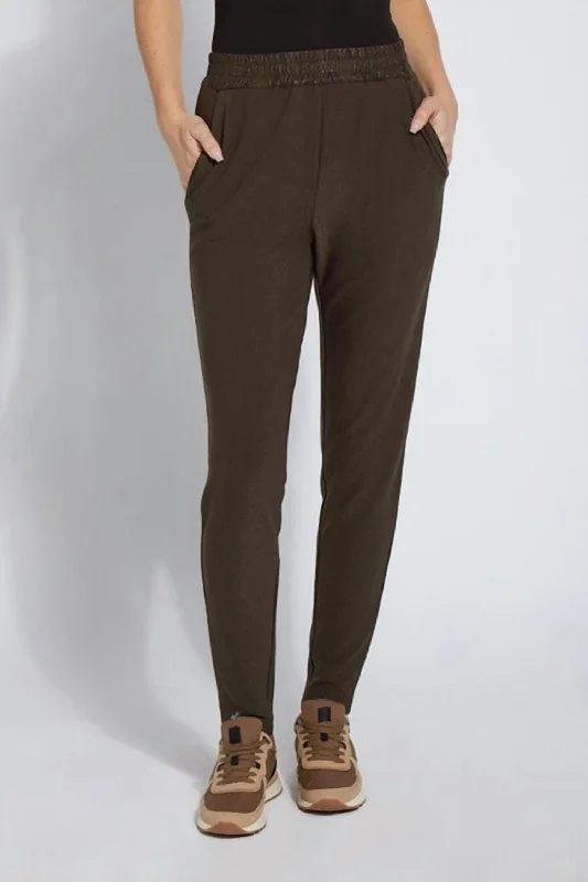 women's mid-rise pantsWomen's Autumnal Gathered Waist Pant In Deep Olive