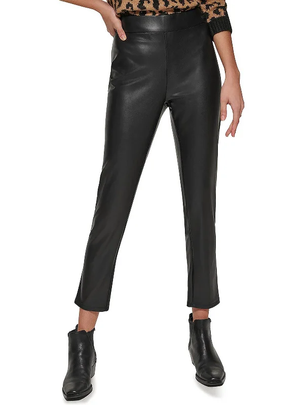 women's bell-bottom pantsWomens Faux Leather High Rise Skinny Pants