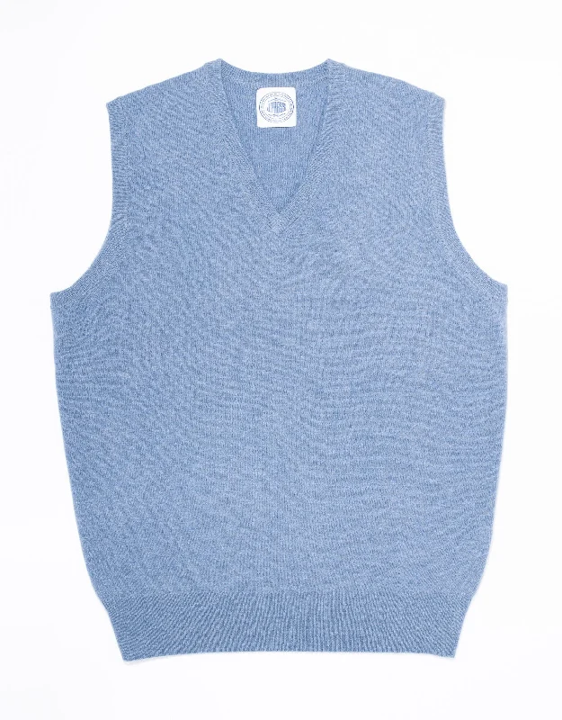 women's vacation dressesBLUE LAMBSWOOL V NECK VEST