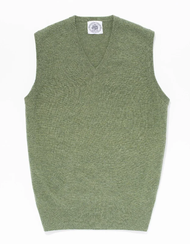 women's midi dressesOLIVE LAMBSWOOL V-NECK VEST