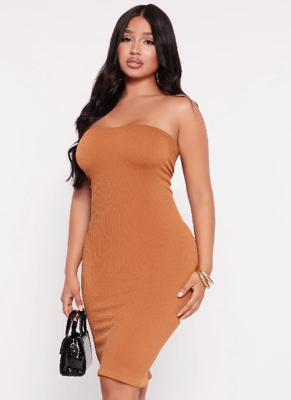 women's lace dressesRibbed Seamless Tube Dress