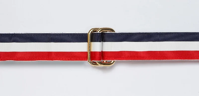 women's silk dressesRIBBON BELT NAVY/WHITE/RED