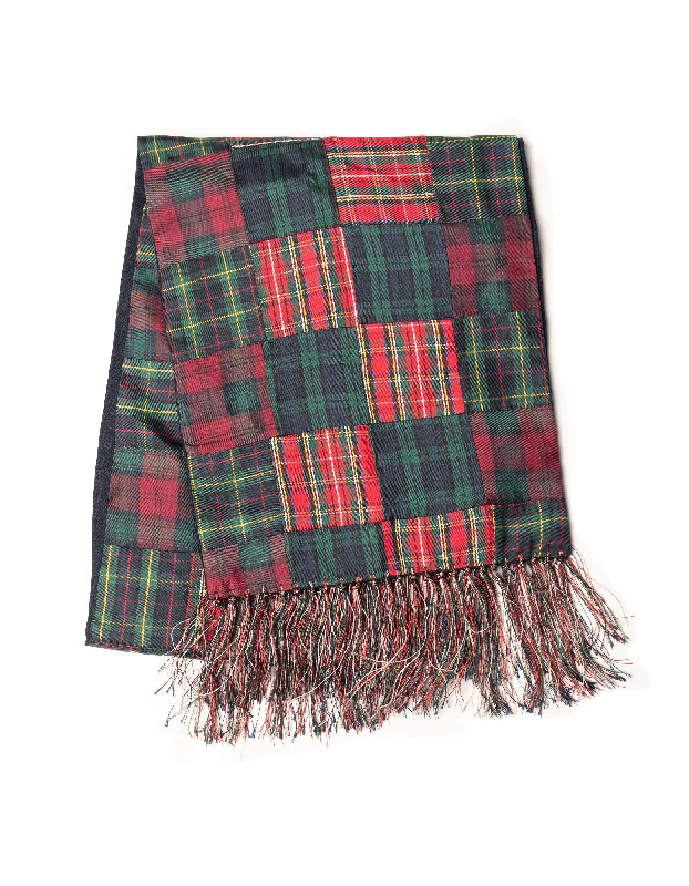 women's affordable dressesSILK TARTAN PATCHWORK SCARF