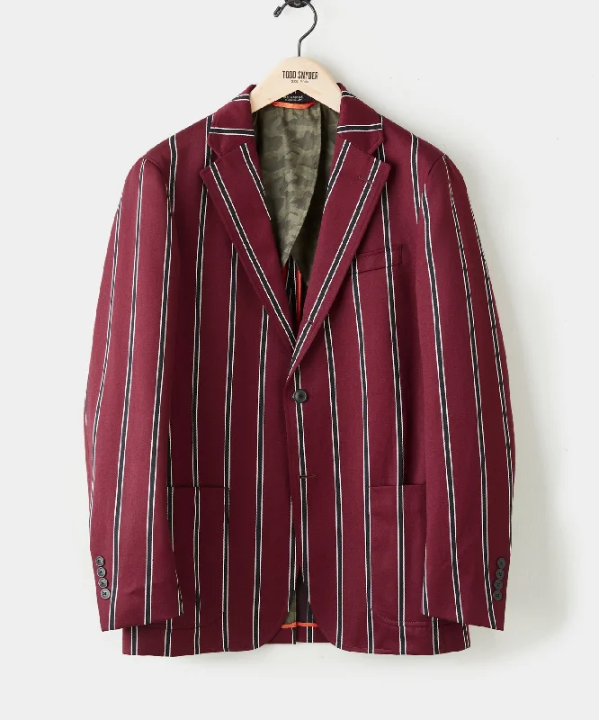 women's A-line dressesBURGUNDY STRIPE SACK SUIT JACKET