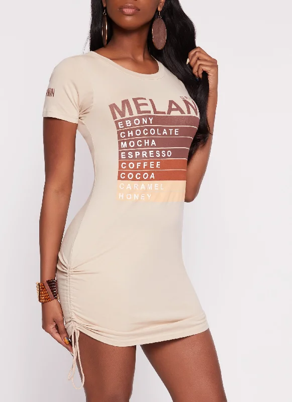 women's sleeveless dressesDrippin In Melanin Graphic T Shirt Dress