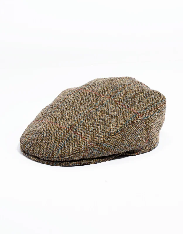 women's retro dressesTWEED IVY CAP - OLIVE HERRINGBONE