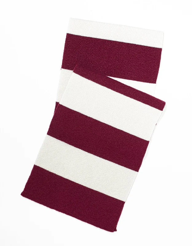 women's unique dressesUNIVERSITY STRIPE MUFFLER - BURGUNDY/WHITE