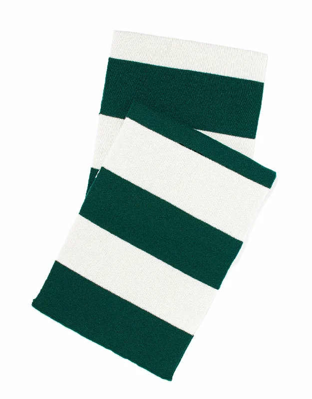 women's bespoke dressesUNIVERSITY STRIPE MUFFLER - GREEN/WHITE