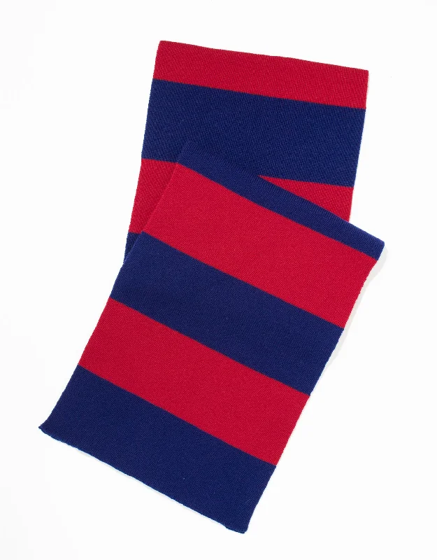 women's trendy dressesUNIVERSITY STRIPE MUFFLER - NAVY/RED