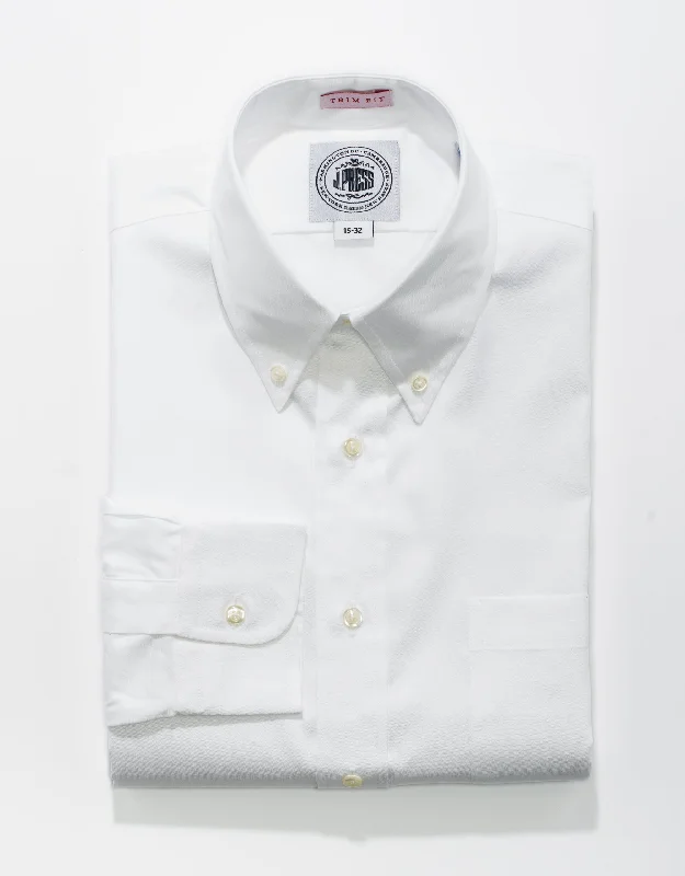 women's high-end dressesWHITE PINPOINT OXFORD DRESS SHIRT - TRIM FIT