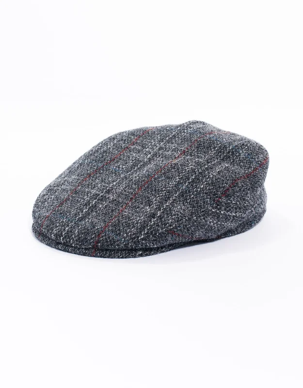 women's evening dressesWOOL IVY CAP - GREY WITH RED PANE