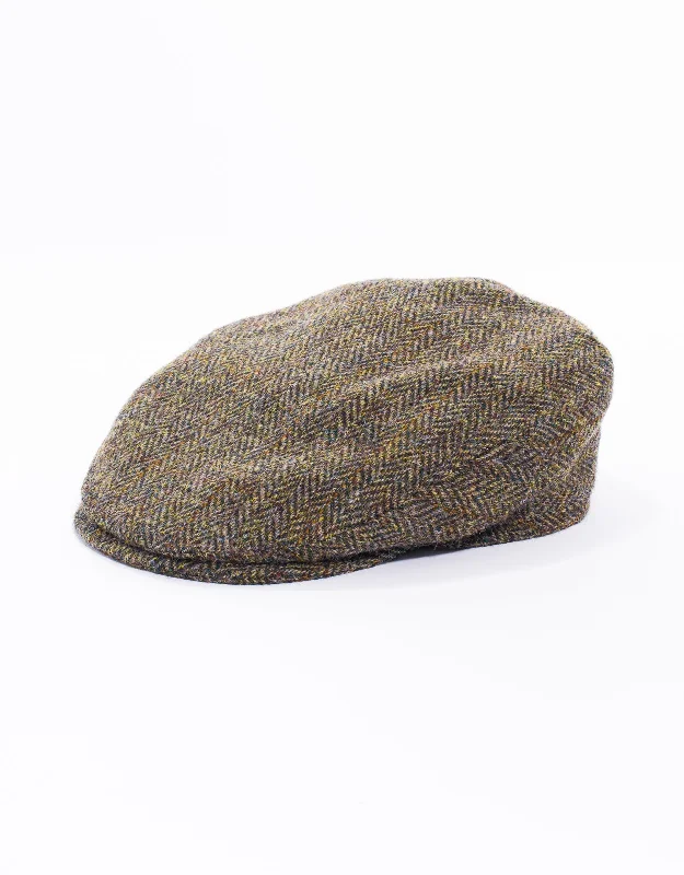 women's maximalist dressesWOOL IVY CAP- OLIVE HERRINGBONE